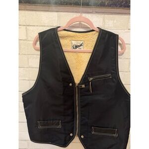 Vintage 90s Diesel Jeans Company Ltd Mens Black Sherpa Lined Vest Size XL